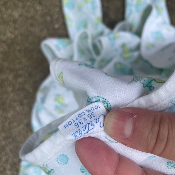 Vintage 90s Carters Circus Zip Front Clown Footie Pajamas and Receiving Blanket - Picture 4 of 8